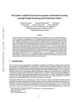 EncCluster: Scalable Functional Encryption in Federated Learning through
  Weight Clustering and Probabilistic Filters