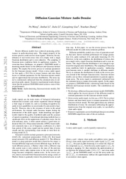 Diffusion Gaussian Mixture Audio Denoise