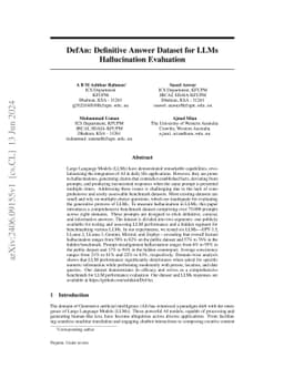 DefAn: Definitive Answer Dataset for LLMs Hallucination Evaluation