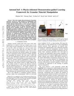 AutomaChef: A Physics-informed Demonstration-guided Learning Framework
  for Granular Material Manipulation