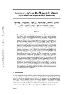 GuardAgent: Safeguard LLM Agents by a Guard Agent via Knowledge-Enabled Reasoning