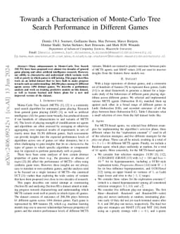Towards a Characterisation of Monte-Carlo Tree Search Performance in
  Different Games