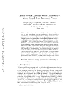 Action2Sound: Ambient-Aware Generation of Action Sounds from Egocentric
  Videos
