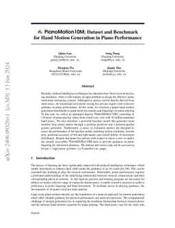 PianoMotion10M: Dataset and Benchmark for Hand Motion Generation in Piano Performance