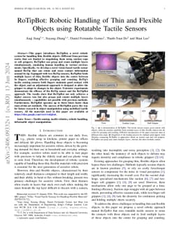 RoTipBot: Robotic Handling of Thin and Flexible Objects using Rotatable Tactile Sensors