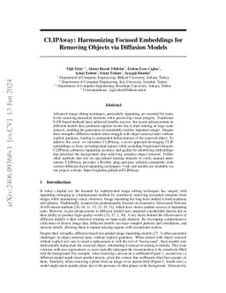 CLIPAway: Harmonizing Focused Embeddings for Removing Objects via
  Diffusion Models