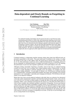 Data-dependent and Oracle Bounds on Forgetting in Continual Learning