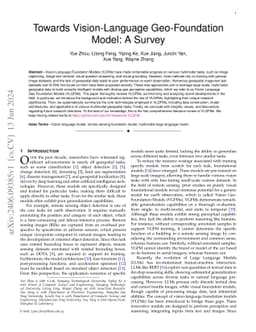Towards Vision-Language Geo-Foundation Model: A Survey