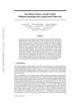 Too Many Frames, Not All Useful: Efficient Strategies for Long-Form Video QA