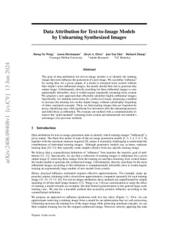 Data Attribution for Text-to-Image Models by Unlearning Synthesized Images