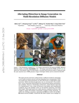 Alleviating Distortion in Image Generation via Multi-Resolution
  Diffusion Models