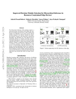 Improved Decision Module Selection for Hierarchical Inference in
  Resource-Constrained Edge Devices