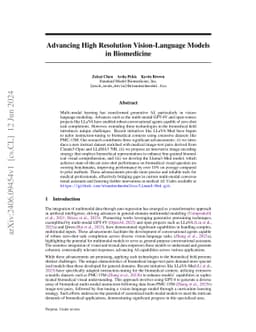 Advancing High Resolution Vision-Language Models in Biomedicine