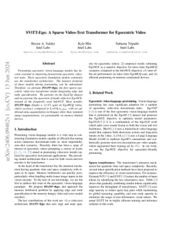 SViTT-Ego: A Sparse Video-Text Transformer for Egocentric Video