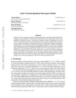 Q-S5: Towards Quantized State Space Models
