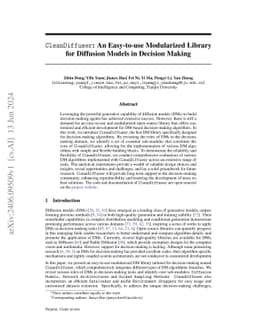 CleanDiffuser: An Easy-to-use Modularized Library for Diffusion Models
  in Decision Making