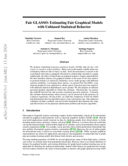 Fair GLASSO: Estimating Fair Graphical Models with Unbiased Statistical
  Behavior