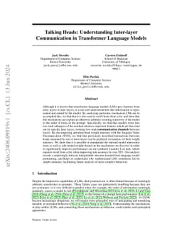 Talking Heads: Understanding Inter-layer Communication in Transformer Language Models