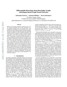 Differentiable Reasoning about Knowledge Graphs with Region-based Graph
  Neural Networks