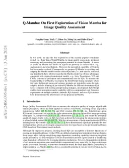 Q-Mamba: On First Exploration of Vision Mamba for Image Quality
  Assessment
