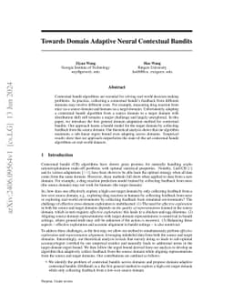 Towards Domain Adaptive Neural Contextual Bandits
