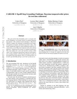 CARLOR @ Ego4D Step Grounding Challenge: Bayesian temporal-order priors
  for test time refinement