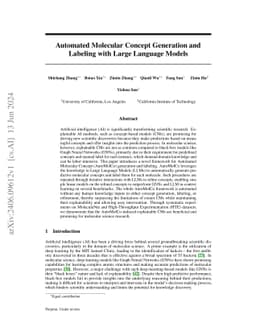 Automated Molecular Concept Generation and Labeling with Large Language
  Models