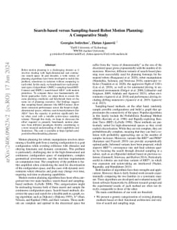 Search-based versus Sampling-based Robot Motion Planning: A Comparative
  Study