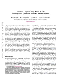 Industrial Language-Image Dataset (ILID): Adapting Vision Foundation
  Models for Industrial Settings