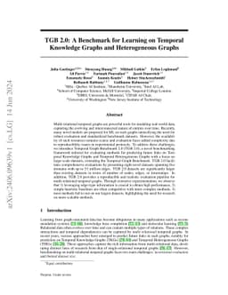 TGB 2.0: A Benchmark for Learning on Temporal Knowledge Graphs and
  Heterogeneous Graphs