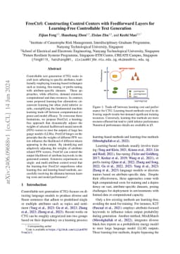 FreeCtrl: Constructing Control Centers with Feedforward Layers for
  Learning-Free Controllable Text Generation