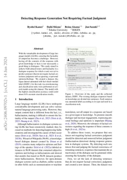 Detecting Response Generation Not Requiring Factual Judgment