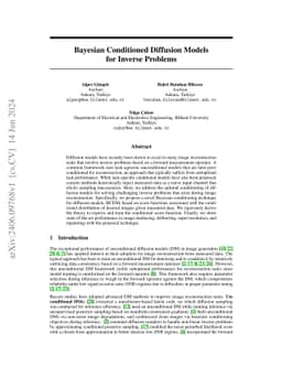 Bayesian Conditioned Diffusion Models for Inverse Problems