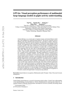 GPT-4o: Visual perception performance of multimodal large language
  models in piglet activity understanding