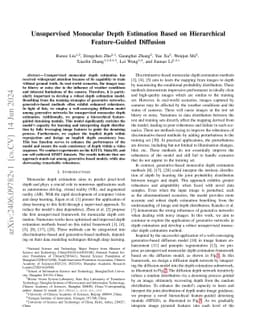 Self-supervised Monocular Depth Estimation Based on Hierarchical Feature-Guided Diffusion