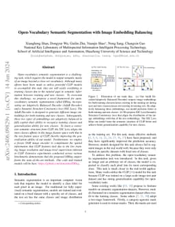 Open-Vocabulary Semantic Segmentation with Image Embedding Balancing