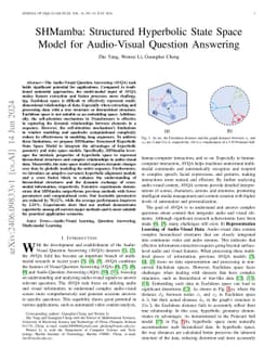 SHMamba: Structured Hyperbolic State Space Model for Audio-Visual
  Question Answering