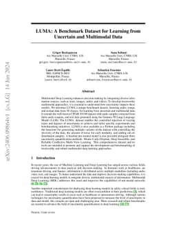 LUMA: A Benchmark Dataset for Learning from Uncertain and Multimodal
  Data