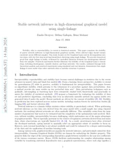 Stable network inference in high-dimensional graphical model using
  single-linkage