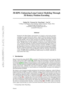 3D-RPE: Enhancing Long-Context Modeling Through 3D Rotary Position
  Encoding