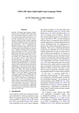 GEB-1.3B: Open Lightweight Large Language Model