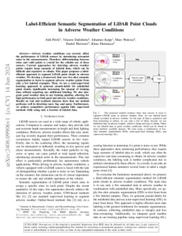 Label-Efficient Semantic Segmentation of LiDAR Point Clouds in Adverse
  Weather Conditions
