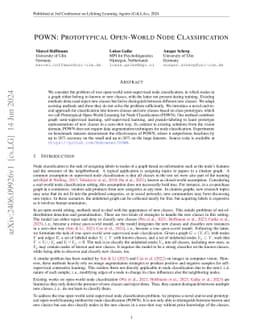POWN: Prototypical Open-World Node Classification