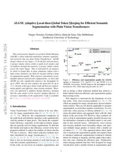 ALGM: Adaptive Local-then-Global Token Merging for Efficient Semantic
  Segmentation with Plain Vision Transformers