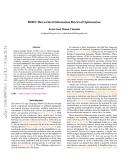 HIRO: Hierarchical Information Retrieval Optimization