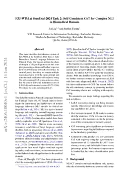 FZI-WIM at SemEval-2024 Task 2: Self-Consistent CoT for Complex NLI in
  Biomedical Domain
