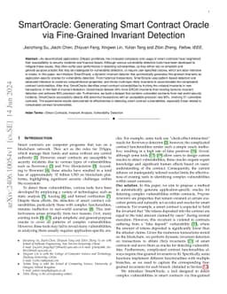 SmartOracle: Generating Smart Contract Oracle via Fine-Grained Invariant
  Detection