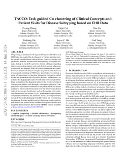 TACCO: Task-guided Co-clustering of Clinical Concepts and Patient Visits
  for Disease Subtyping based on EHR Data