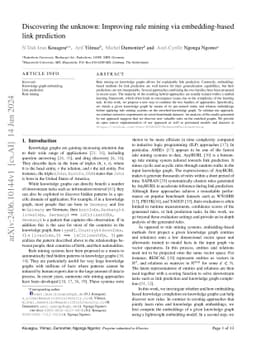 Improving rule mining via embedding-based link prediction