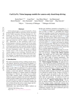 CarLLaVA: Vision language models for camera-only closed-loop driving